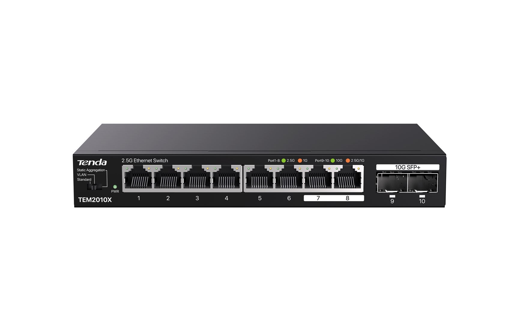 Tenda TEM2010X Network Switch 2.5 G Ethernet Desktop Black