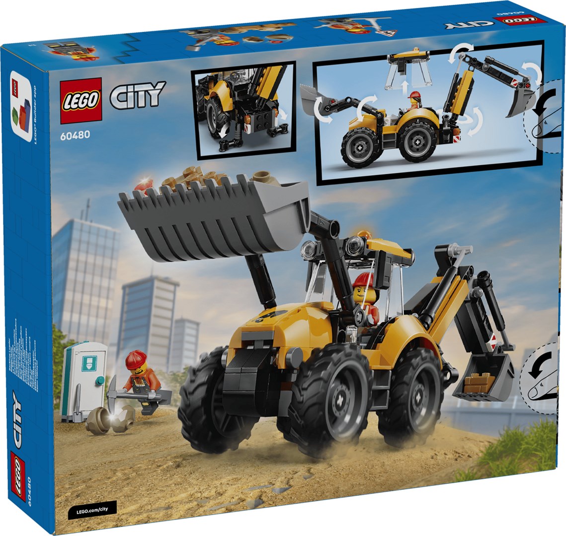 LEGO CITY 60480 Yellow Backhoe Loader