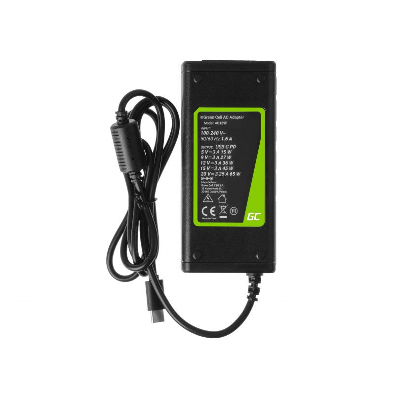 Green Cell AD134P USB-C Charger 65W for Notebook, Tablet, Smartphone
