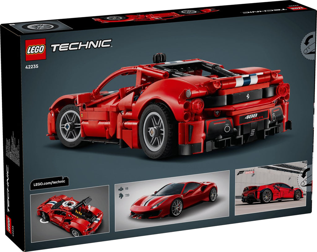 LEGO TECHNIC Ferrari 488 PISTA Building Kit 882 Elements for Ages 9+ Model 42235