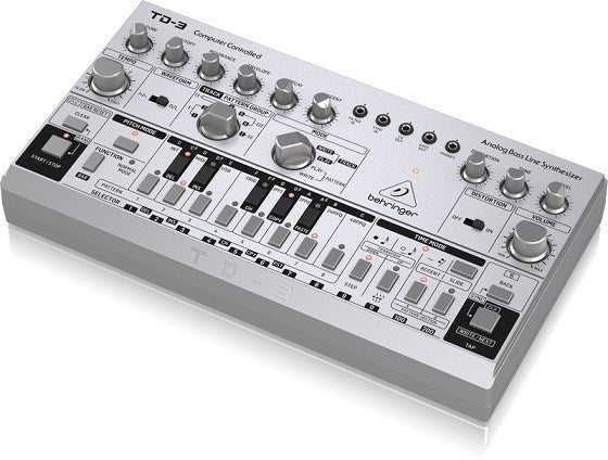 Behringer TD-3-SR Bassline Synthesizer Silver - Classic EDM Sound
