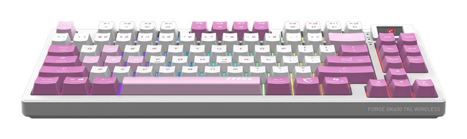 MSI FORGE GK600 TKL WIRELESS VIOLET Gaming Keyboard USB + Bluetooth UK