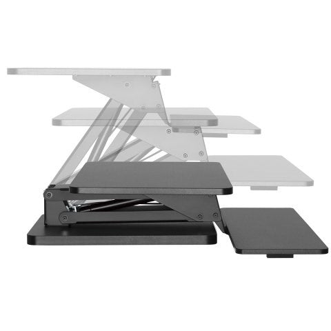 Maclean Desktop Stand for Keyboard  Monitor or Laptop  Gas Spring  Standing Up  Black  MC-882
