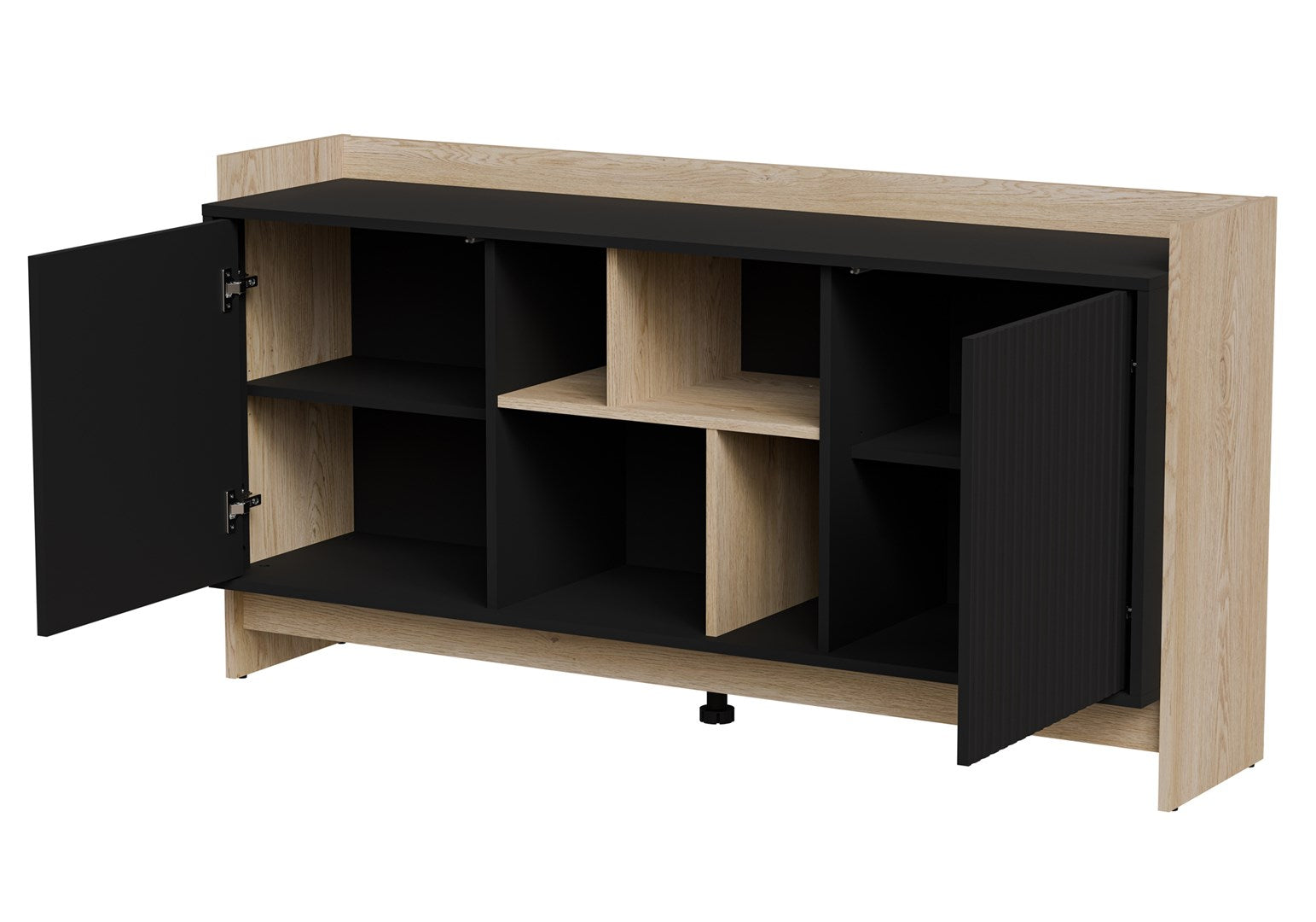 Cama PORTO 2D Chest of Drawers 150 x 38 x 77 cm Oak/Black 150x38x77