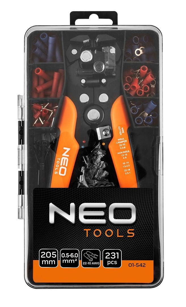 NEO TOOLS automatic wire stripper 205 mm  front type + 230 connectors