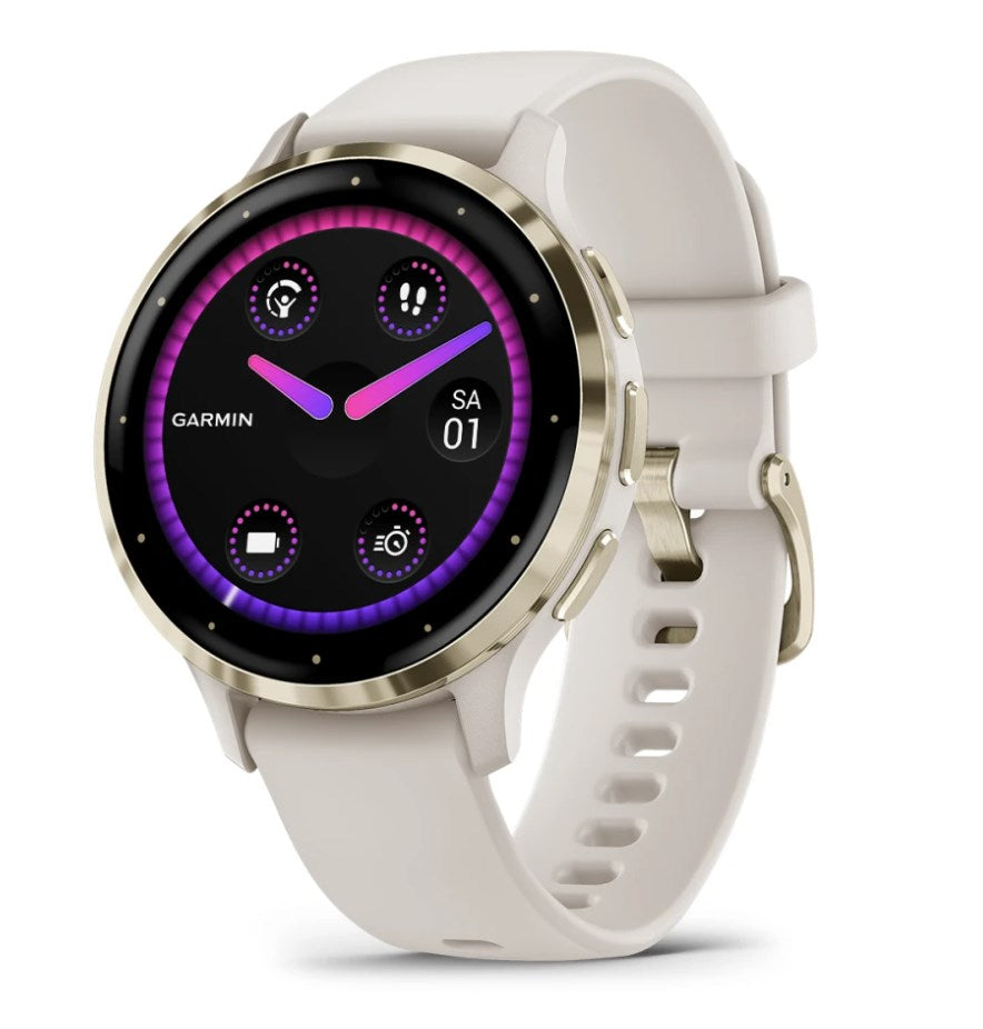 Garmin Venu 3S Smartwatch 41 mm Ivory Silicone Band 1.2" Display 8GB