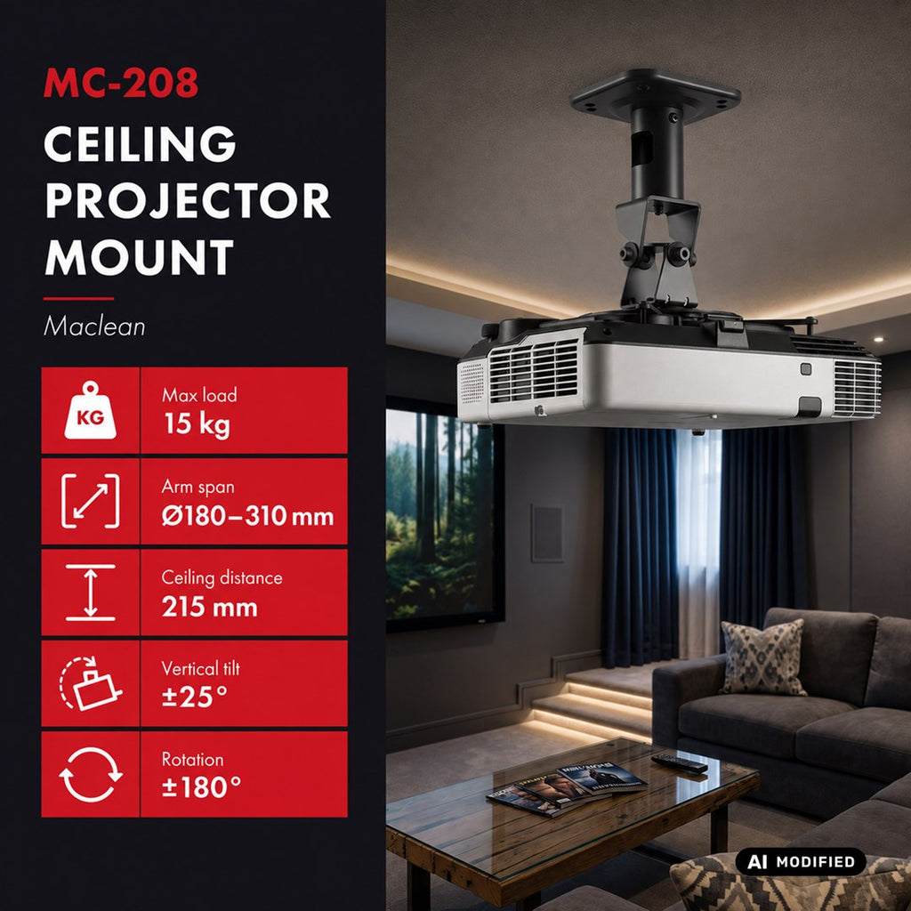 Maclean Projector Ceiling Mount Steel 180–310 mm up to 15 kg MC-208 B