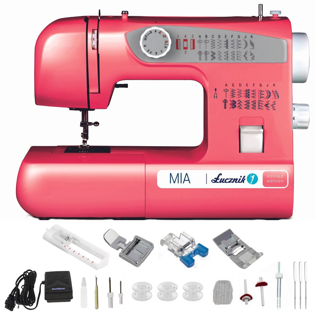 Łucznik Mia Semi-Automatic Sewing Machine with 38 Stitch Patterns and Foot Control