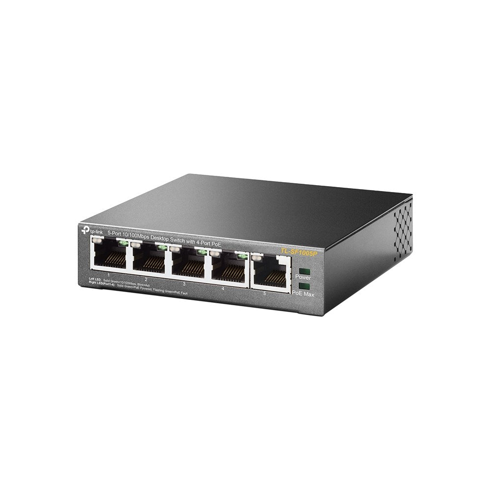 TP-LINK TL-SF1005P Unmanaged Fast Ethernet PoE Network Switch Black