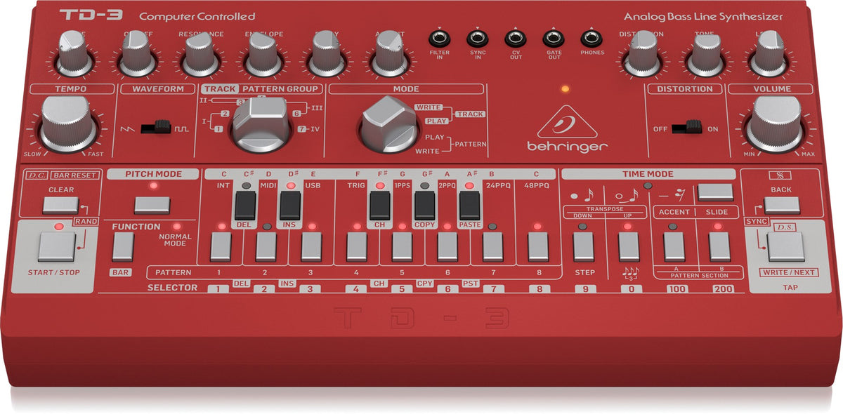 Behringer TD-3-RD Analog Synthesizer Red