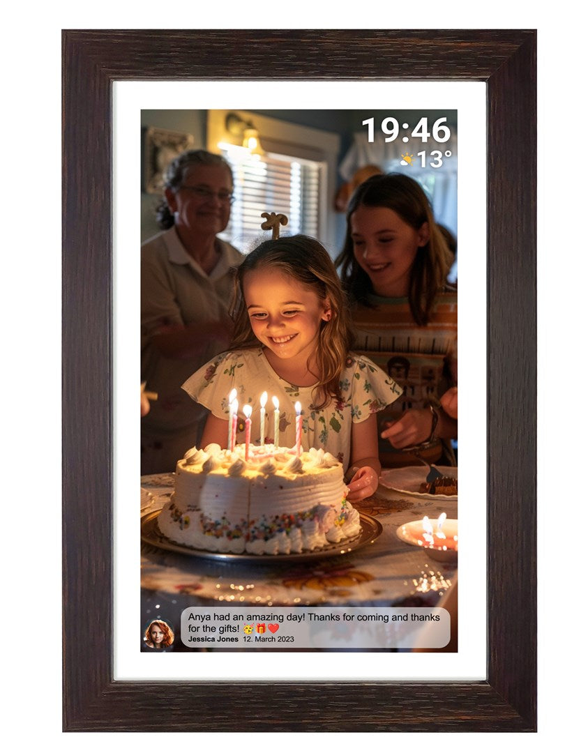Denver PFF-1543DW Digital Photo Frame Brown 39.6 cm (15.6) Touchscreen Wi-Fi