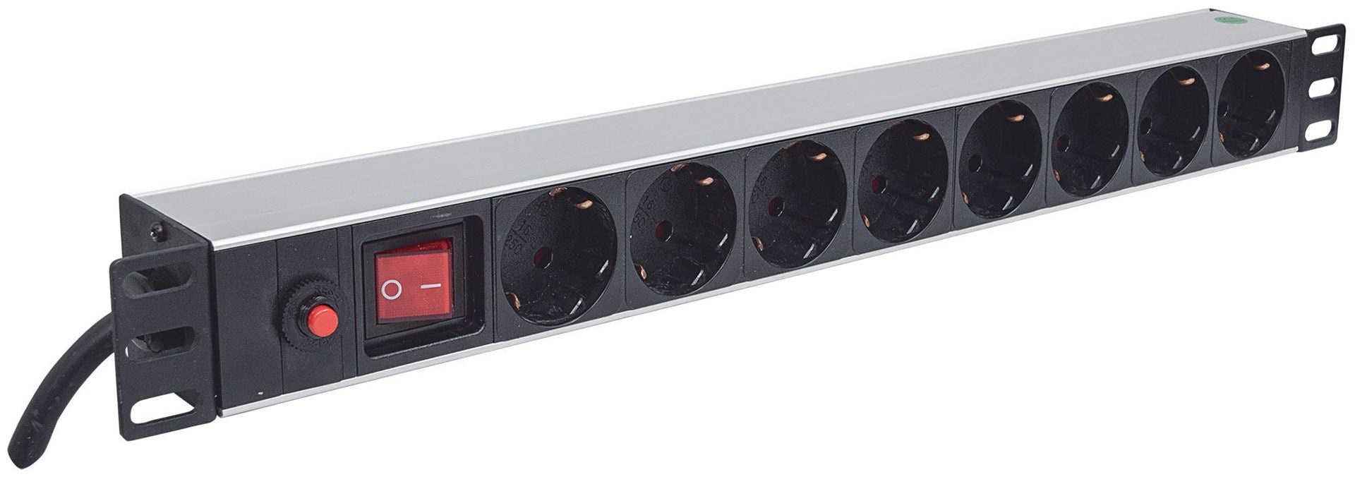 Intellinet 48.30 cm (19") 1U Rackmount 8-Way Power Strip - German Type - Black