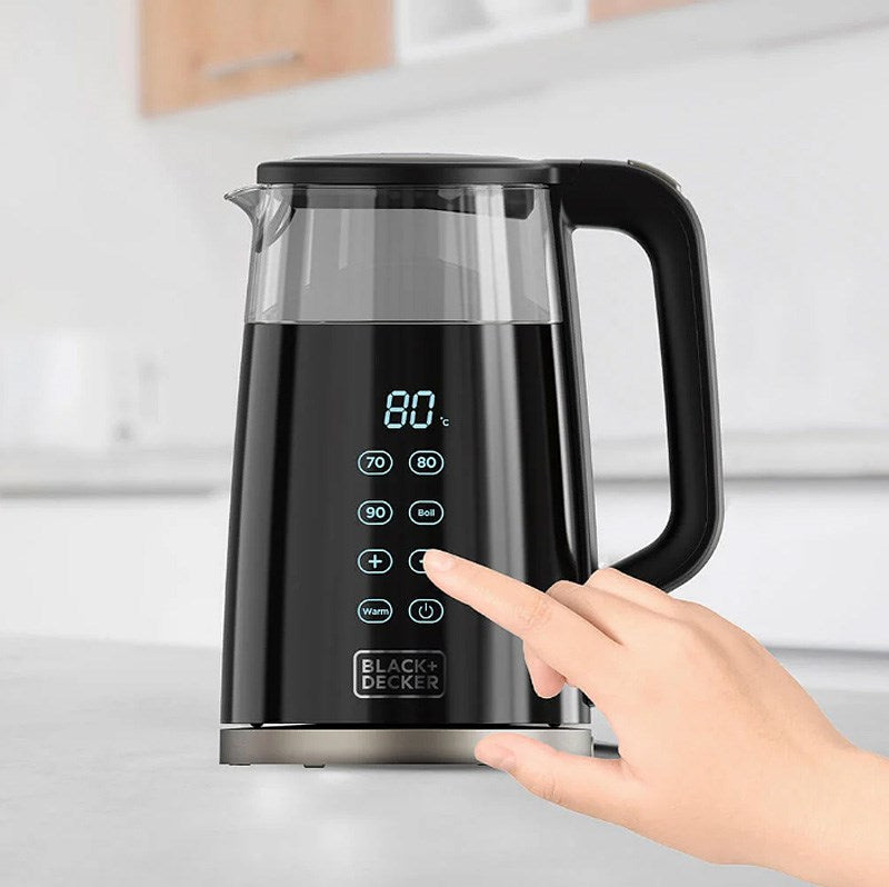 Black+Decker Electric Kettle 1.7 L Glass Body Stainless Steel Base BXKE2206E ES9580090B