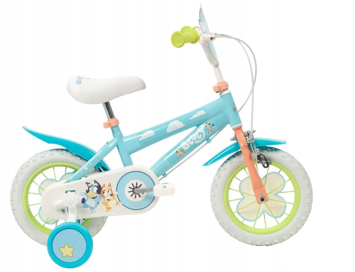 TOIMSA Children's Bicycle 12" Bluey Blue and Lime for Ages 3-5