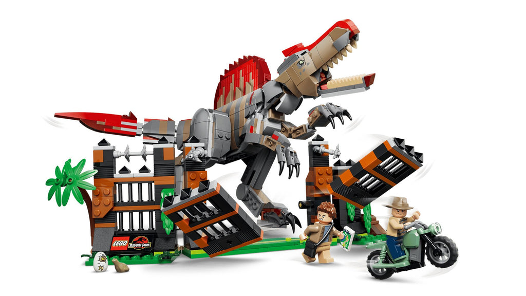LEGO JURASSIC WORLD Building Blocks Set 820 Elements for Ages 9+ Model 77982 Spinosaurus Dinosaur Escape