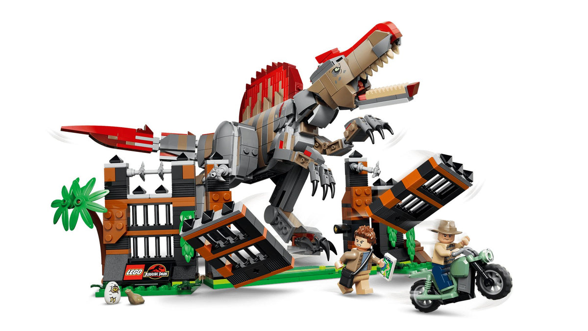 LEGO JURASSIC WORLD Building Blocks Set 820 Elements for Ages 9+ Model 77982 Spinosaurus Dinosaur Escape