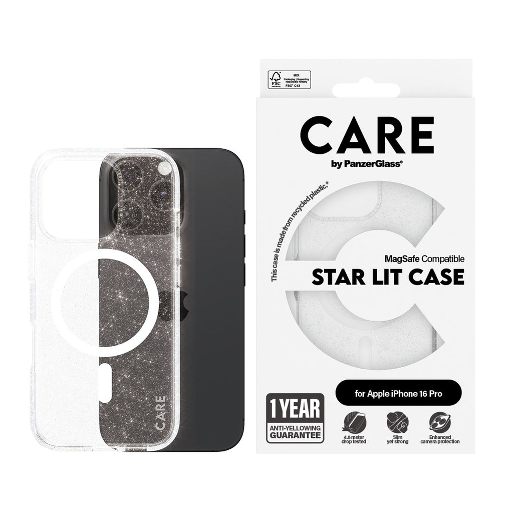 PanzerGlass Case for iPhone 16 Pro, White MagSafe, Scratch & Shock Resistant, AW87-01J