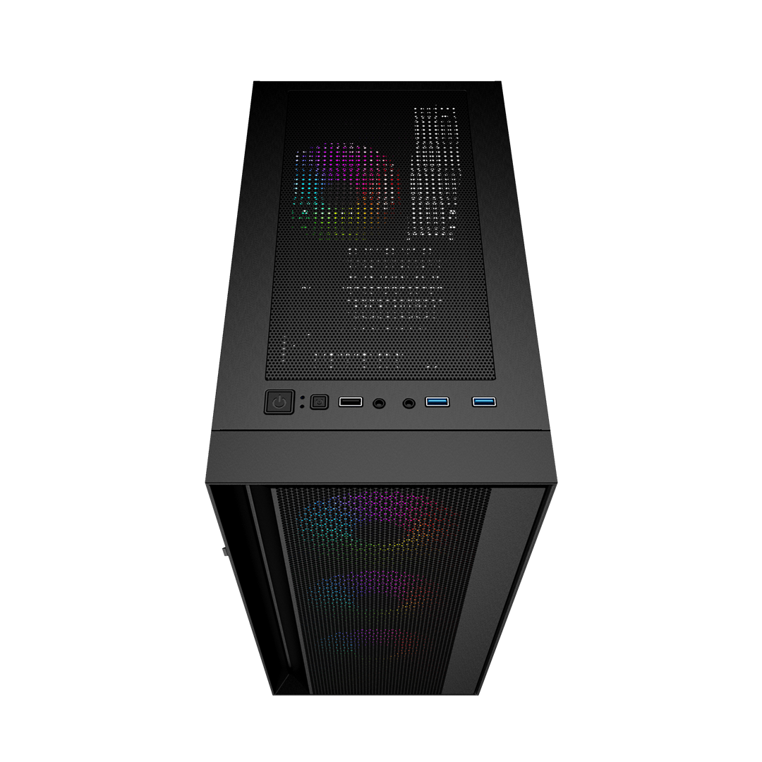 Gembird Fornax 4000 ARGB gaming ATX computer case  Midi Tower  backlight  Black