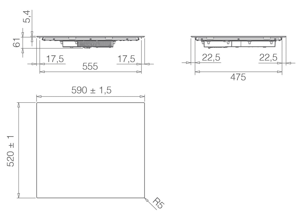 Elica Primis 604 Plus Black Built-in 60 cm Zone induction hob 4 zone(s)