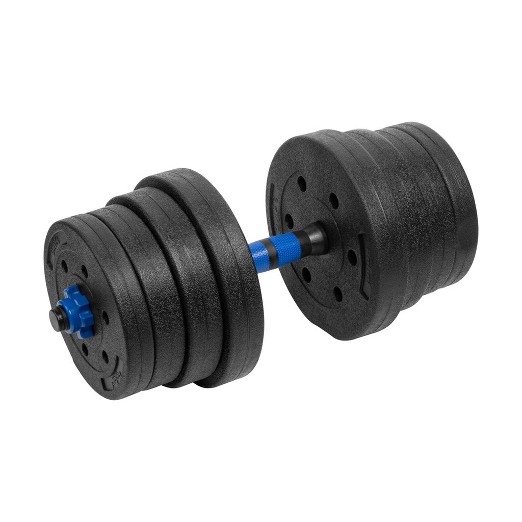 REBEL ACTIVE Adjustable Bituminous Dumbbells 2x15 kg with Connector
