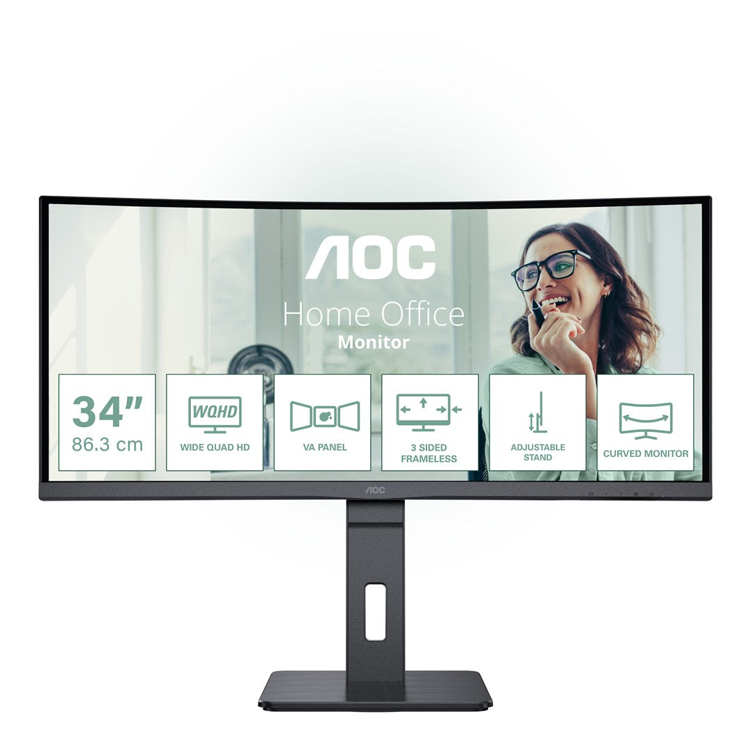 AOC CU34P3CV 34" UltraWide QHD Monitor 3440 x 1440 100Hz 4ms
