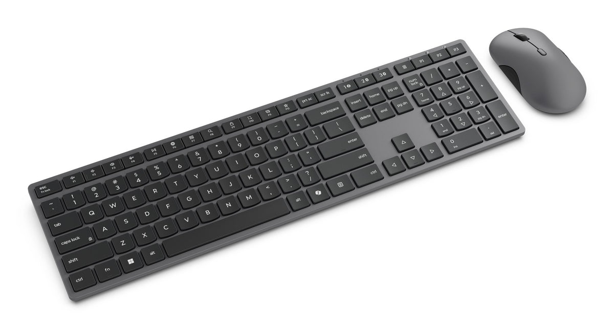 Lenovo 700 Modern keyboard Mouse included Office RF Wireless + Bluetooth US English Grey