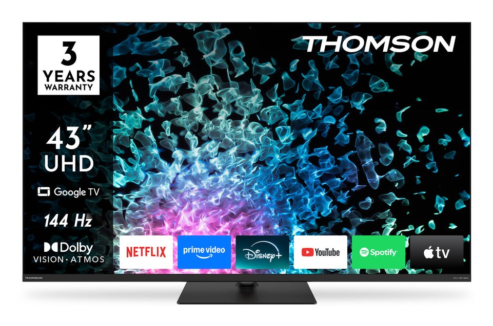 THOMSON 43" 4K Ultra HD Smart TV, Cortex Processor, Dolby Vision, Model 43MG7C15