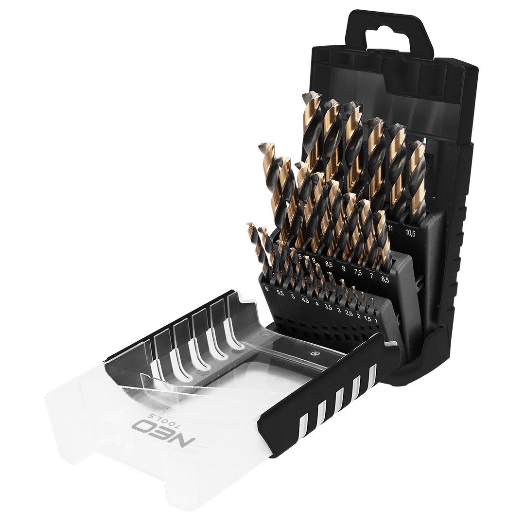 NEO TOOLS Drill Bits Set 25 HSS-CNC 1.0-13.0 mm Pro-Tec 55-090