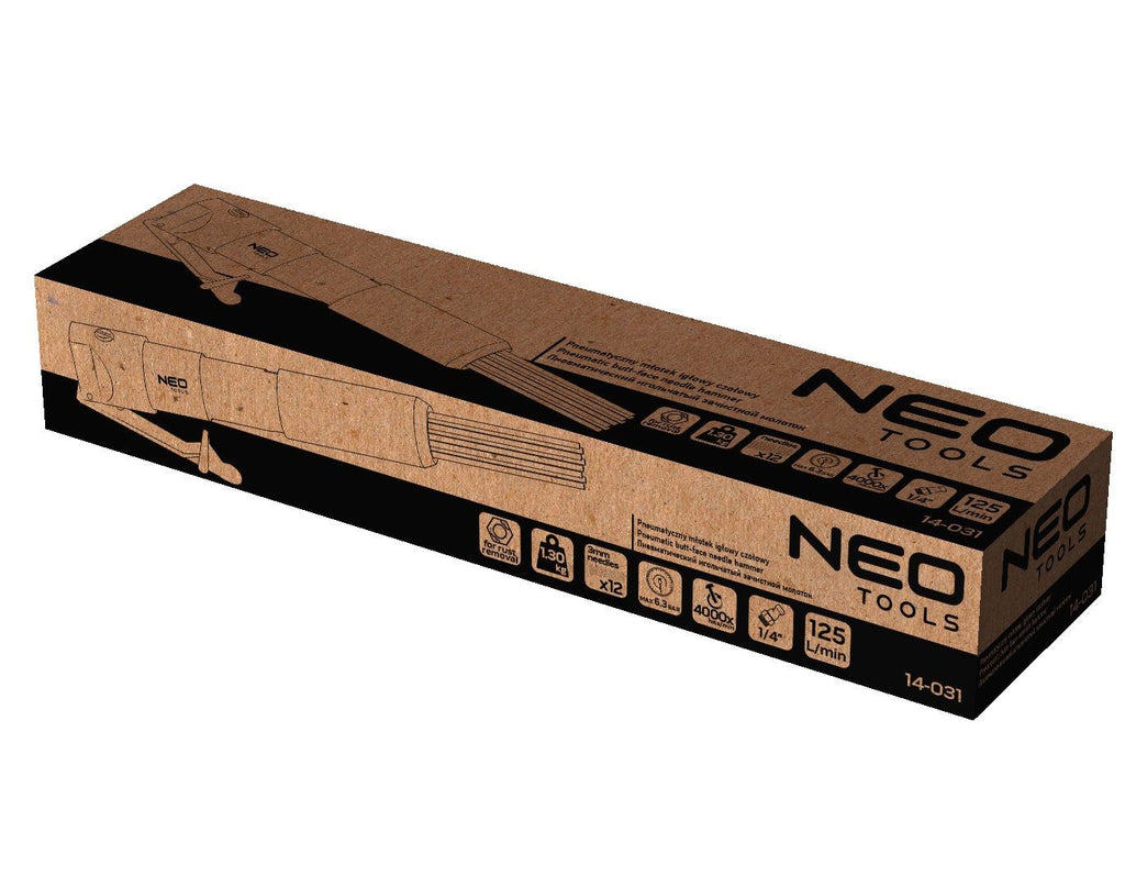 NEO tools Pneumatic Needle Hammer 12x3mm 4000 SPM 6.3 Bar 14-031