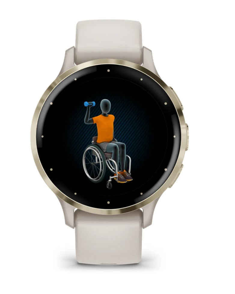 Garmin Venu 3S Smartwatch 41 mm Ivory Silicone Band 1.2" Display 8GB