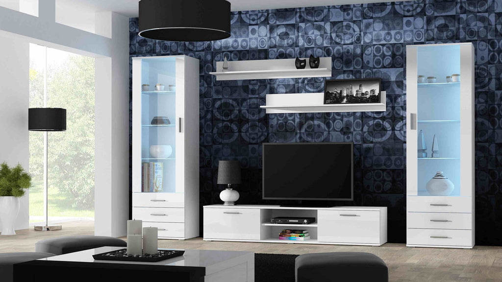 Cama Display Cabinet SOHO S1 White/White Gloss