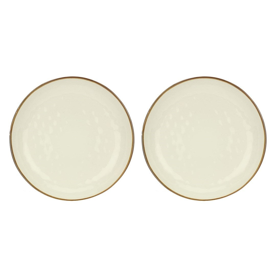 Set of 2 Concerto Avorio Round Bowls - Ivory  30 cm