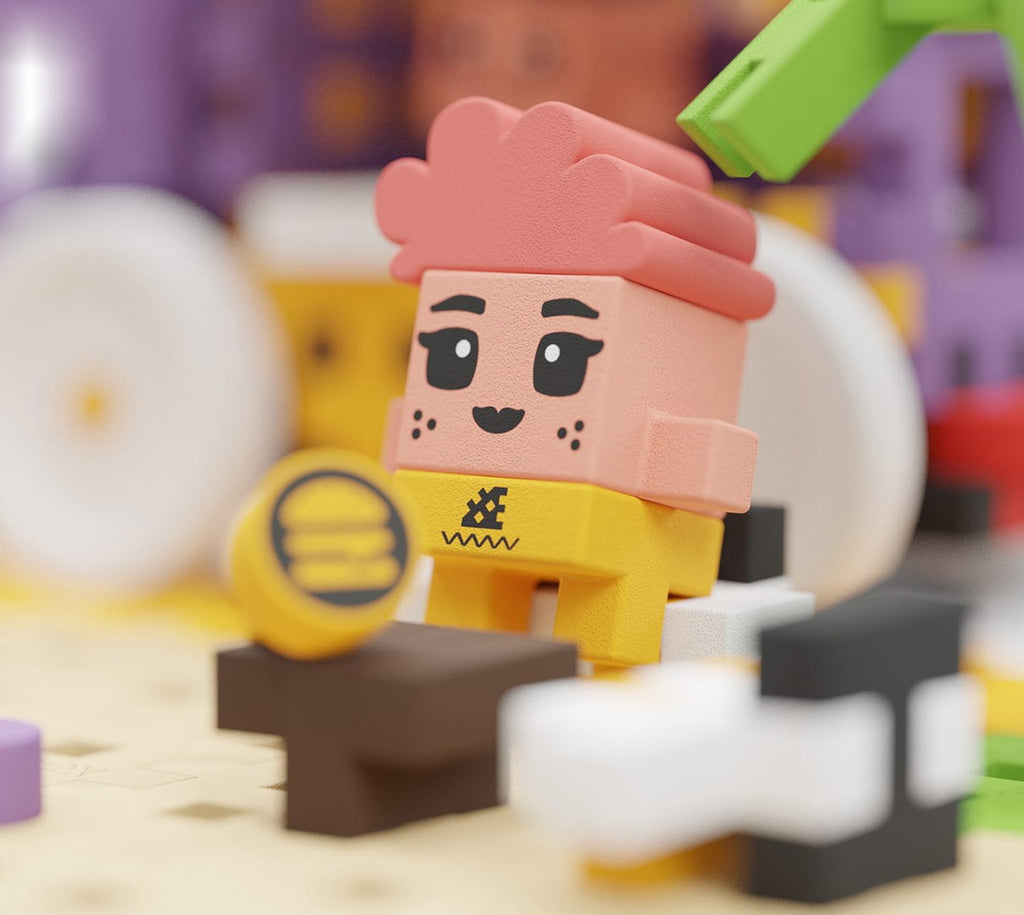 Marioinex Mini Waffle Building Blocks – City: Food Truck, 148 Pieces, Ages 6+, Model 904244