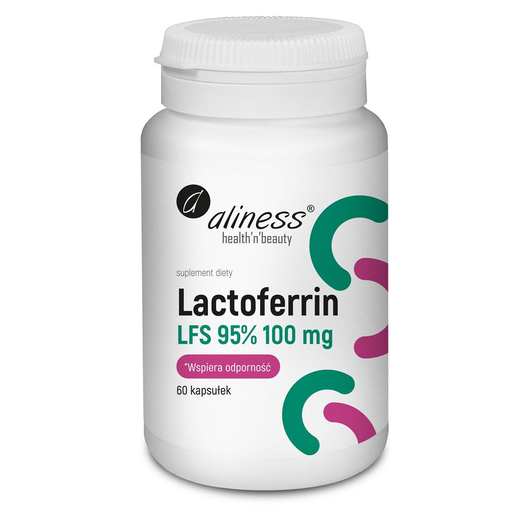 Aliness Lactoferrin LFS 95% 100 mg Dietary Supplement 60 Capsules - Immunity Support