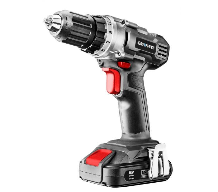 GRAPHITE Cordless Drill 58G000 - 18V, Keyless Chuck, 1250 RPM, 22200 g