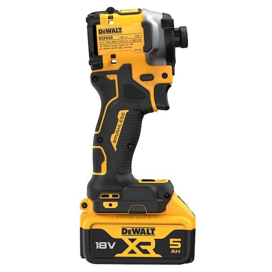 DeWALT Cordless Impact Driver 18V 205Nm Brushless DCF850P2T-QW 208nm 2x5AH
