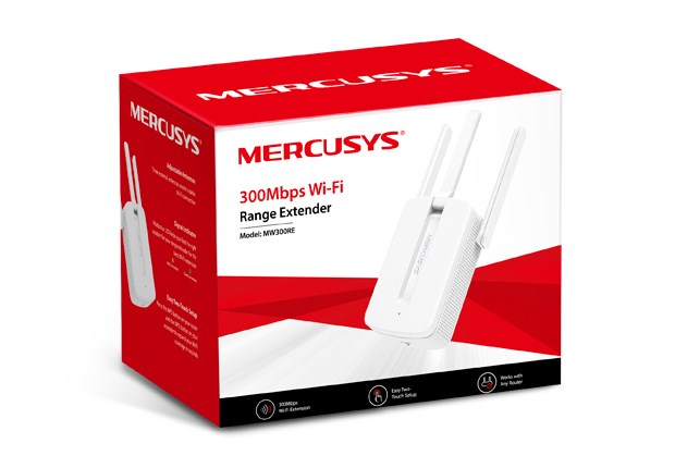 MERCUSYS Network Extender MW300RE - 300 Mbit/s, 2.4 GHz, White