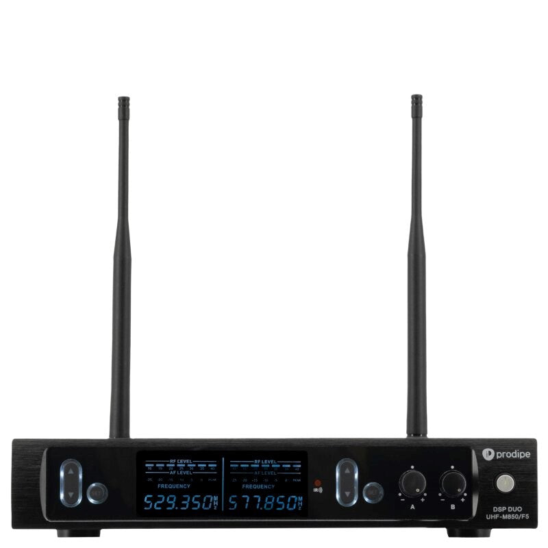 PRODIPE Wireless Microphone System M850DUO - 2 Handheld Microphones, UHF, 100 Frequencies