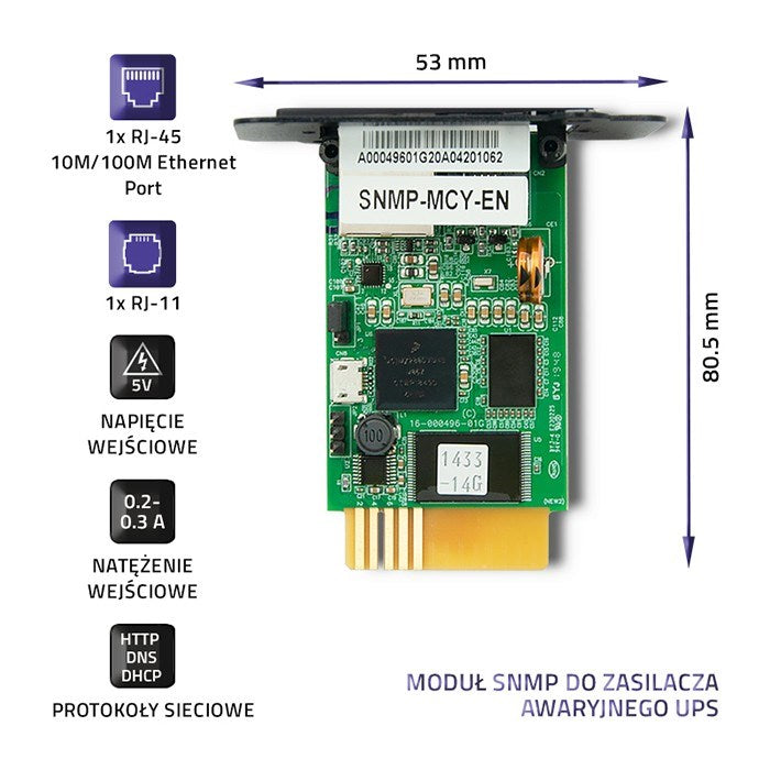 Qoltec SNMP Module for UPS - Network Management