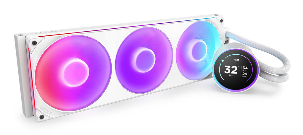 NZXT Kraken Elite 420 RGB AIO Liquid Cooler White - 420 mm Radiator, 3x 140 mm Fans