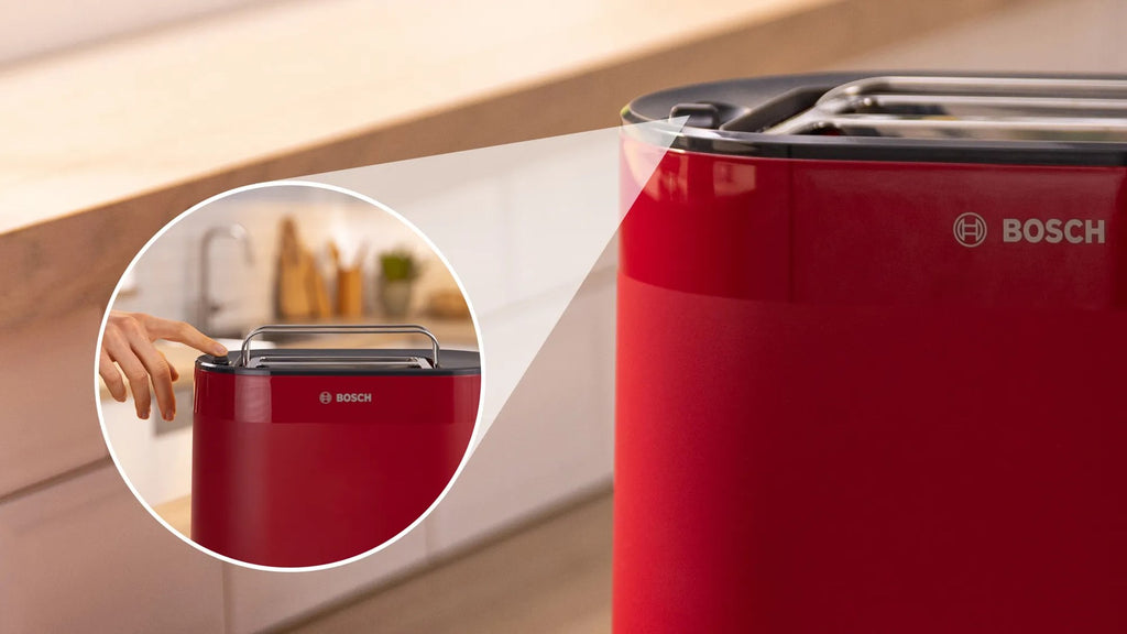 Bosch TAT2M124 Toaster 2 Slice 950 W Red - Compact with Bun Warmer