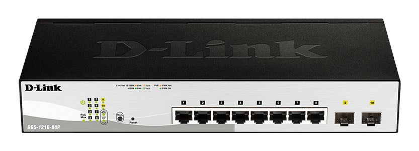 D-Link Web Smart Switch DGS-1210-08P - Managed 10-Port with PoE