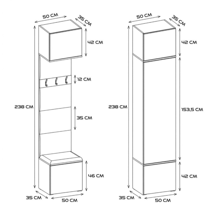 HAGA IV 3SZ1W Wardrobe – Sonoma Oak