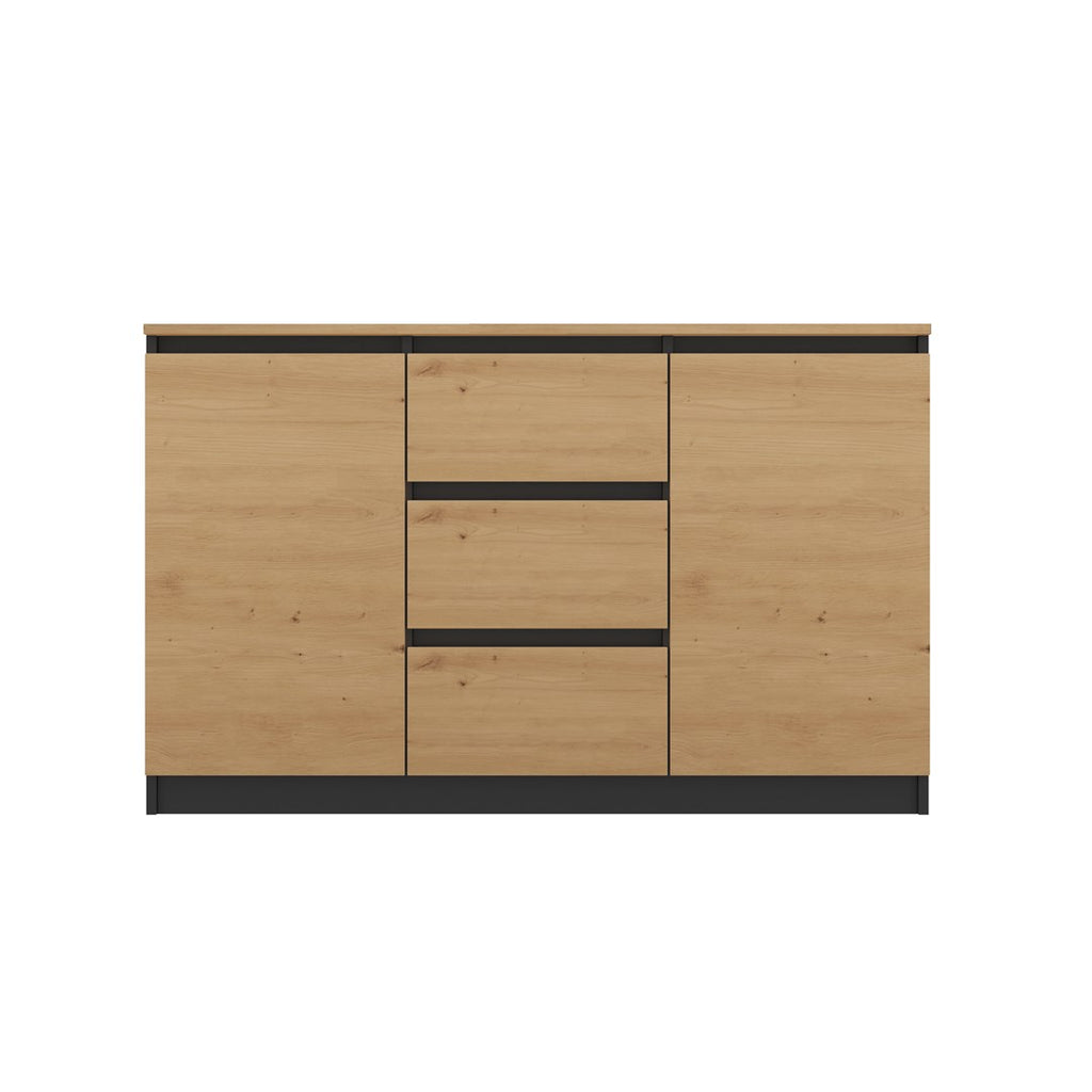 Topeshop Chest of Drawers 2D3S Anthracite Artisan Oak