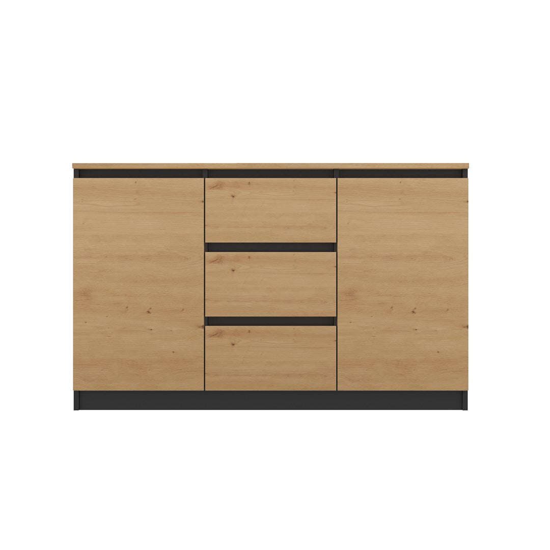 Topeshop Chest of Drawers 2D3S Anthracite Artisan Oak
