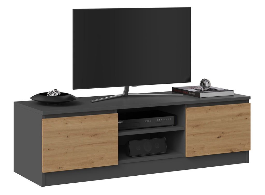 Topeshop RTV120 TV Stand 2 Shelves Anthracite/Artisan Oak MALWA 120
