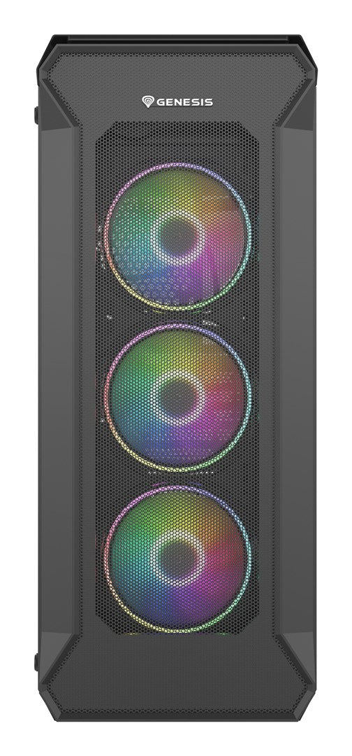 GENESIS Irid 505 ARGB Midi Tower Case Black Transparent
