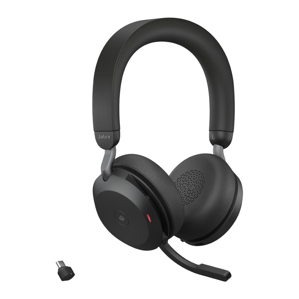 Jabra Evolve2 75 Headset Wired and Wireless Headband Calls/music USB Type-C Bluetooth Charging stand Black