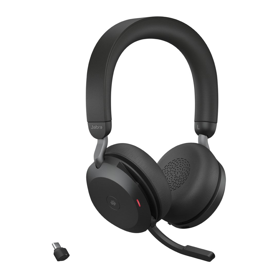 Jabra Evolve2 75 Headset Wired and Wireless Headband Calls/music USB Type-C Bluetooth Charging stand Black