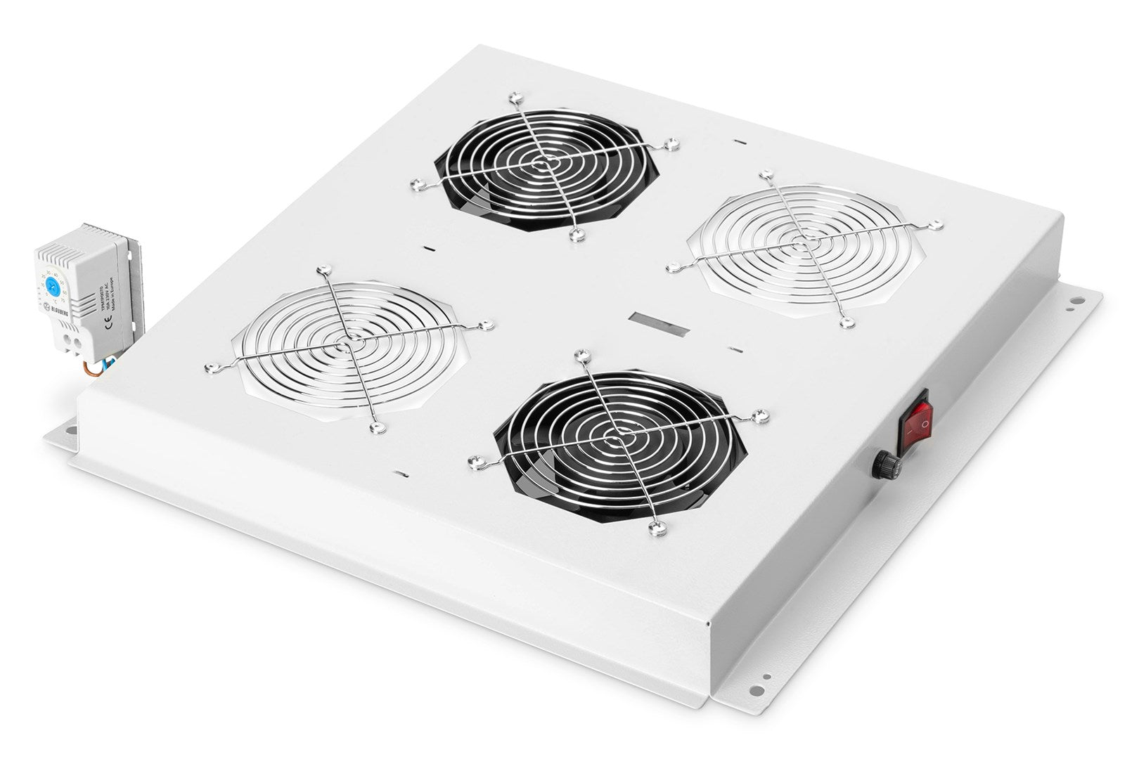 Digitus DN-19 FAN-2-N Rack Fan Insert with Thermostat - Light Grey, RAL 7035 - 48.3 cm (19")